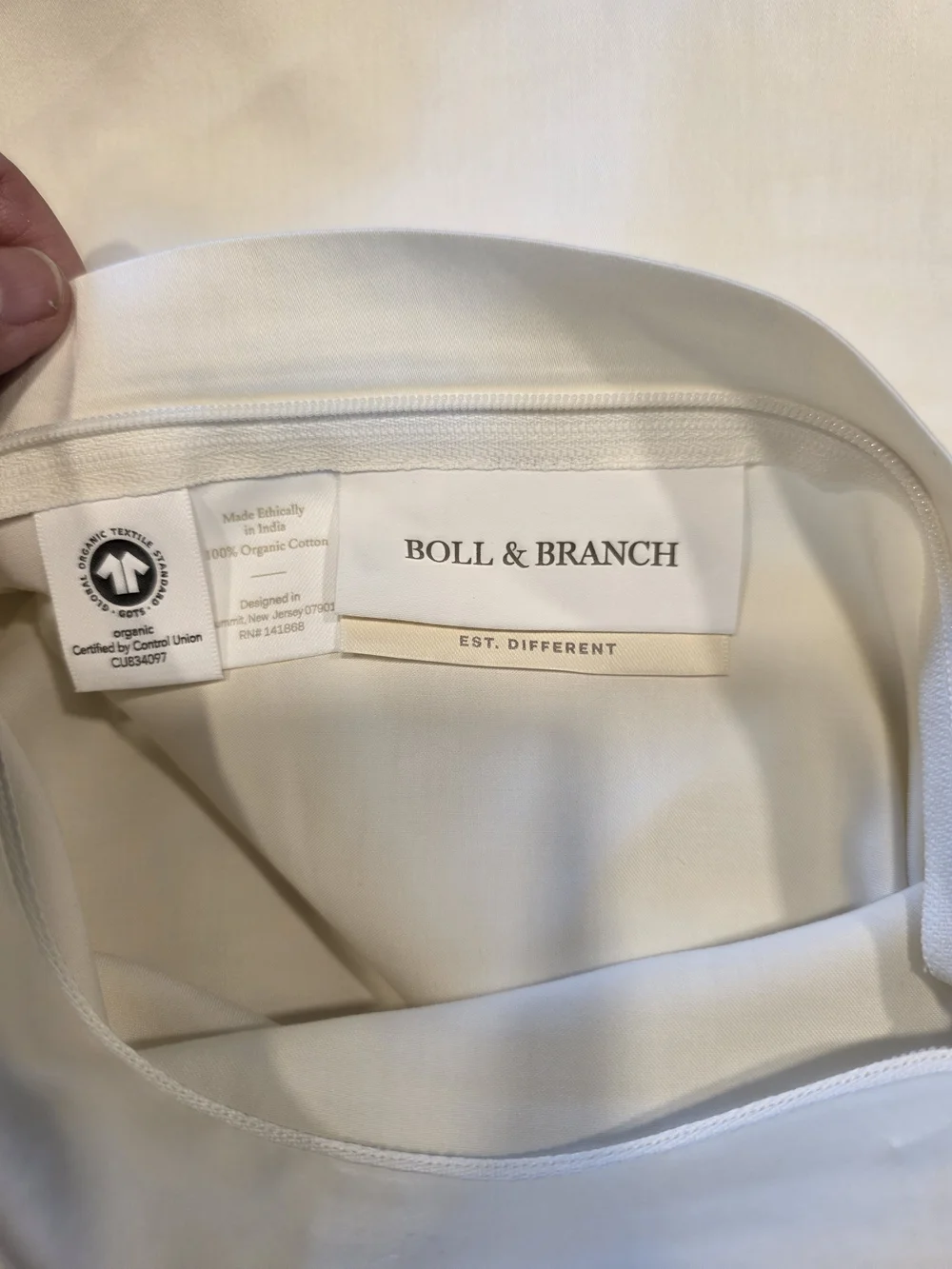 Boll & Branch Signature Hemmed Duvet Set in Ivory